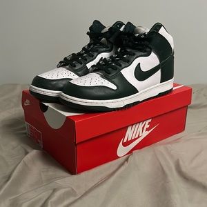 Nike dunk highs spartan green size 12
